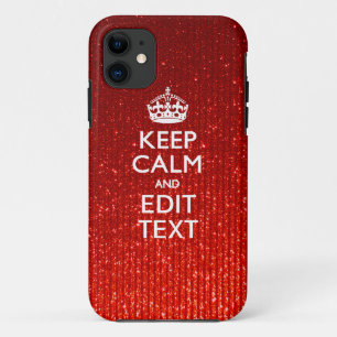 Glamour Rood Festief Gepersonaliseerd Keep Calm iPhone 11 Hoesje