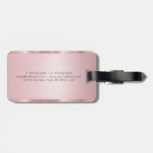 Glamour Roos Gold Monogrammed Modern Elegant Bagagelabel (Achterkant horizontaal)