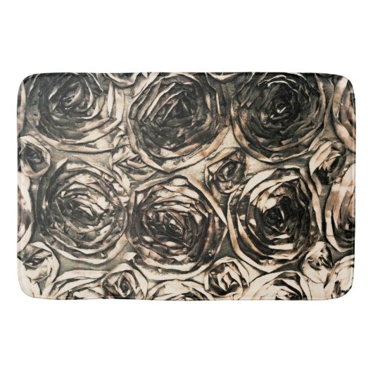 Glamour Rozen Gold Bronze Rustic Floral Glam Badmat (Voorkant)
