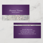 Glamour Sequin Glitter Paarse Glam Visitekaartje (Voorkant / Achterkant)