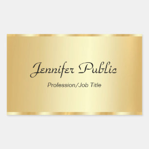 Glamour-Sjabloon voor Gold Elegant Script personal Rechthoekige Sticker