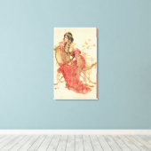  Glamour-studies - Lady Sitting Canvas Afdruk (Insitu (Houten vloer))