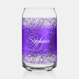 Glamour Violet Indigo Paillettes Argent Monogramme