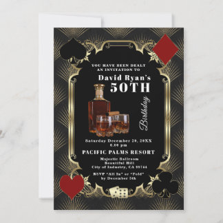 Glamour Whisky En Sigaren Casino 50ste Verjaardags Kaart