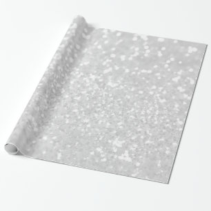 Glamour White Faux Glitter Cadeaupapier