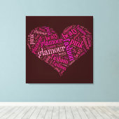 Glamour word cloud canvas afdruk (Insitu (Houten vloer))