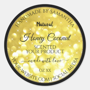 Glamour Yellow Gold Sparkle Glitter Product Labels