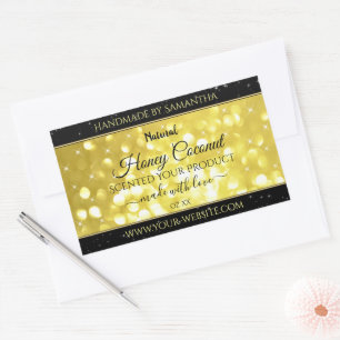 Glamour Yellow Gold Sparkle Glitter Product Labels
