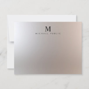 Glamour Zilver Custom Modern Elegant Monogram Notitiekaartje