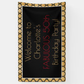 Glamoureus 50e verjaardag spandoek (Verticaal)