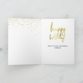 Glamoureus 80ste verjaardag Navy Gold Kaart (Binnen)