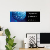 Glamoureus Afstuderen Blue Party Disco Ball Poster (Thuiskantoor)