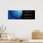 Glamoureus Afstuderen Blue Party Disco Ball Poster (Keuken)