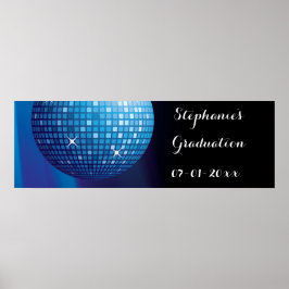 Glamoureus Afstuderen Blue Party Disco Ball Poster