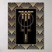 Glamoureus Art Deco Poster. Poster (Voorkant)