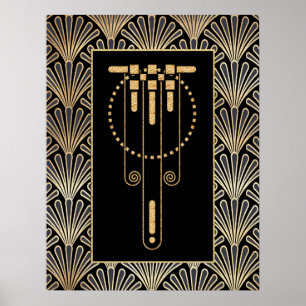 Glamoureus Art Deco Poster. Poster