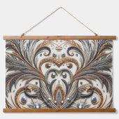 Glamoureus barok design met glitter en edelstenen hangend wandkleed (Voorkant)