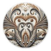 Glamoureus barok design met glitter en edelstenen keramische knop (Voorkant)