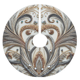 Glamoureus barok design met glitter en edelstenen kerstboom rok