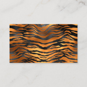 Glamoureus Black Brown Tiger Stripes Animal Print Visitekaartje