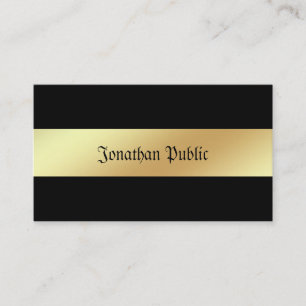 Glamoureus Black en Gold Elegant Professional Visitekaartje