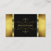 Glamoureus Black en Gold Glitter Gedecorreerd  Visitekaartje (Voorkant)