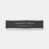 Glamoureus Black en Silver Professional Sjabloon Deurbordje (Voorkant)