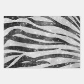 Glamoureus Black White Sparkly Glitter Zebra Strip Inpakpapier Vel (Voorkant)