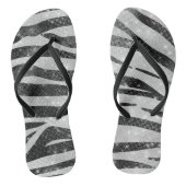 Glamoureus Black White Sparkly Glitter Zebra Strip Teenslippers (Voetbed)