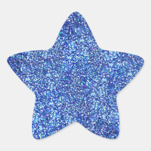 Glamoureus Blank Blauw Glitter Kijk Moderne Sjablo Ster Sticker