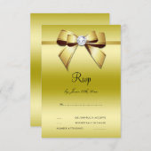 Glamoureus Bow & Ribbon 50th Wedding RSVP (Voorkant / Achterkant)