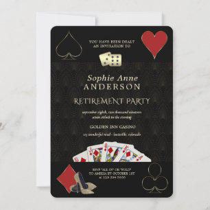 Glamoureus Casino Vegas Poker Retirement Party Kaart