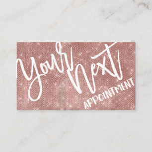 Glamoureus Chic Roos Gold Glitter Sequins Moderne Afsprakenkaartje