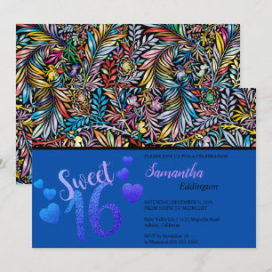 Glamoureus Colors Sweet 16 Uitnodiging