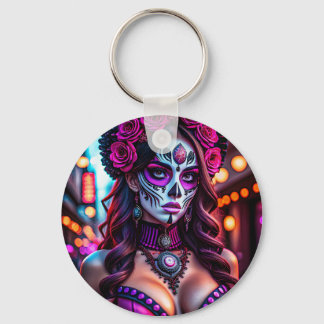 Glamoureus Día de los Muertos Catrina portret met Sleutelhanger