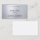 Glamoureus Elegant Silver Moderne Script Cool Plai Visitekaartje (Voorkant / Achterkant)