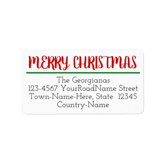 Glamoureus en geraffineerd "MERRY CHRISTMAS" Etiket (Voorkant)