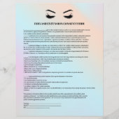 Glamoureus EYELASH EXTENSION CONSENT FORM Flyer (Voorkant)