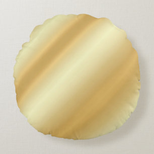 Glamoureus Faux Gold Blank Moderne Sjabloon Rond Kussen