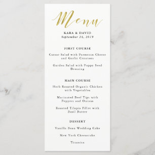 Glamoureus Faux Gold Classic Bruiloft Menu