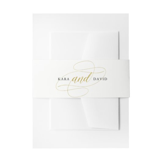 Glamoureus Faux Gold Classic Weddenschap Uitnodigingen Wikkel (Voorkant Voorbeeld)