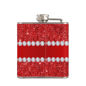 Glamoureus Faux Red Sequins en Diamonds Heupfles (Achterkant)