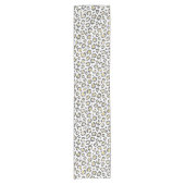 Glamoureus Faux Sparkly Gold & Silver Leopard Korte Tafelloper (Voorkant)