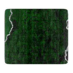 Glamoureus Forest Green Marble Chic Silver Glitter Snijplank