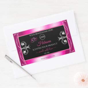 Glamoureus Girly Pink Product Labels Black en Logo