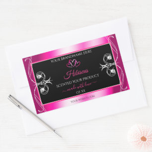Glamoureus Girly Pink Product Labels Diamonds Blac
