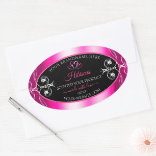 Glamoureus Girly Pink Product Labels Diamonds Blac
