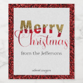 Glamoureus Glamoureuze kerst Wijn Etiket (Enkel label)