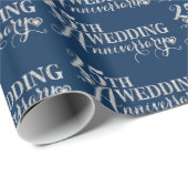 Glamoureus Glitter 25th Wedding Jubileum Pattern Cadeaupapier (Rol Hoek)