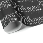 Glamoureus Glitter 25th Wedding Jubileum Pattern Cadeaupapier (Rol Hoek)
